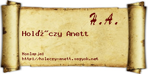 Holéczy Anett névjegykártya